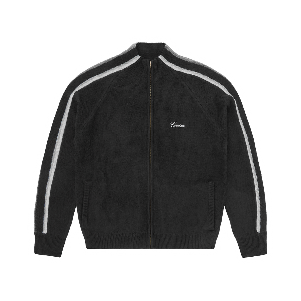 MULTI STRIPE KNIT ZIP UP [BLACK] CRTZRTW