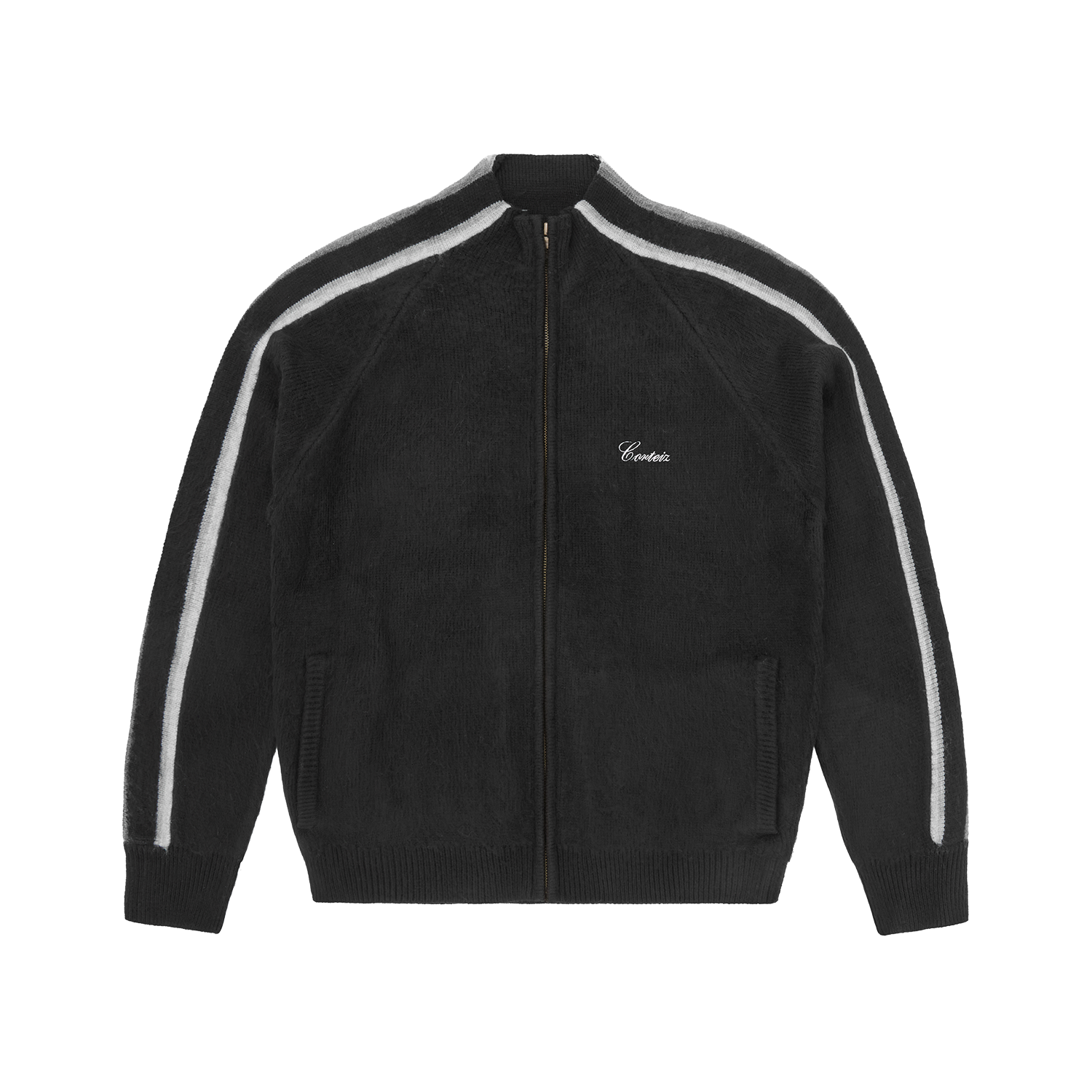 MULTI STRIPE KNIT ZIP UP [BLACK] CRTZRTW