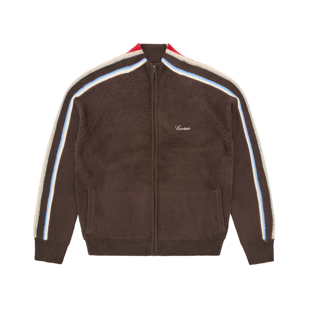 MULTI STRIPE KNIT ZIP UP [BROWN] CRTZRTW
