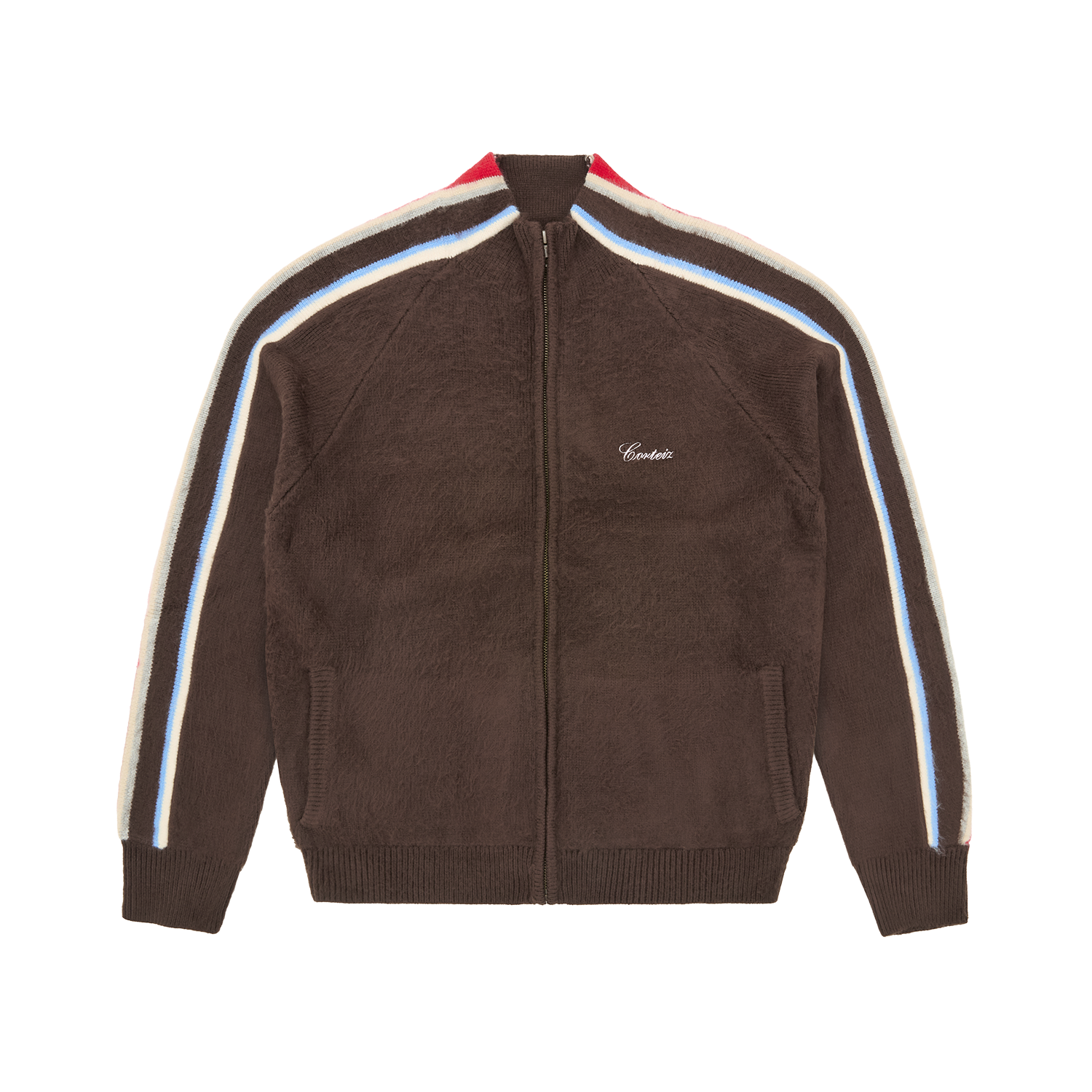 MULTI STRIPE KNIT ZIP UP [BROWN] CRTZRTW
