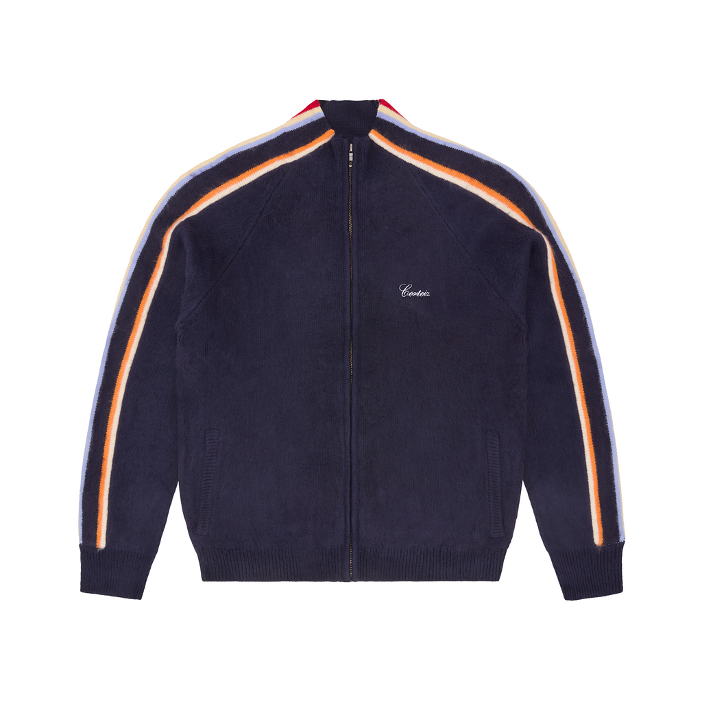 MULTI STRIPE KNIT ZIP UP [NAVY] CRTZRTW