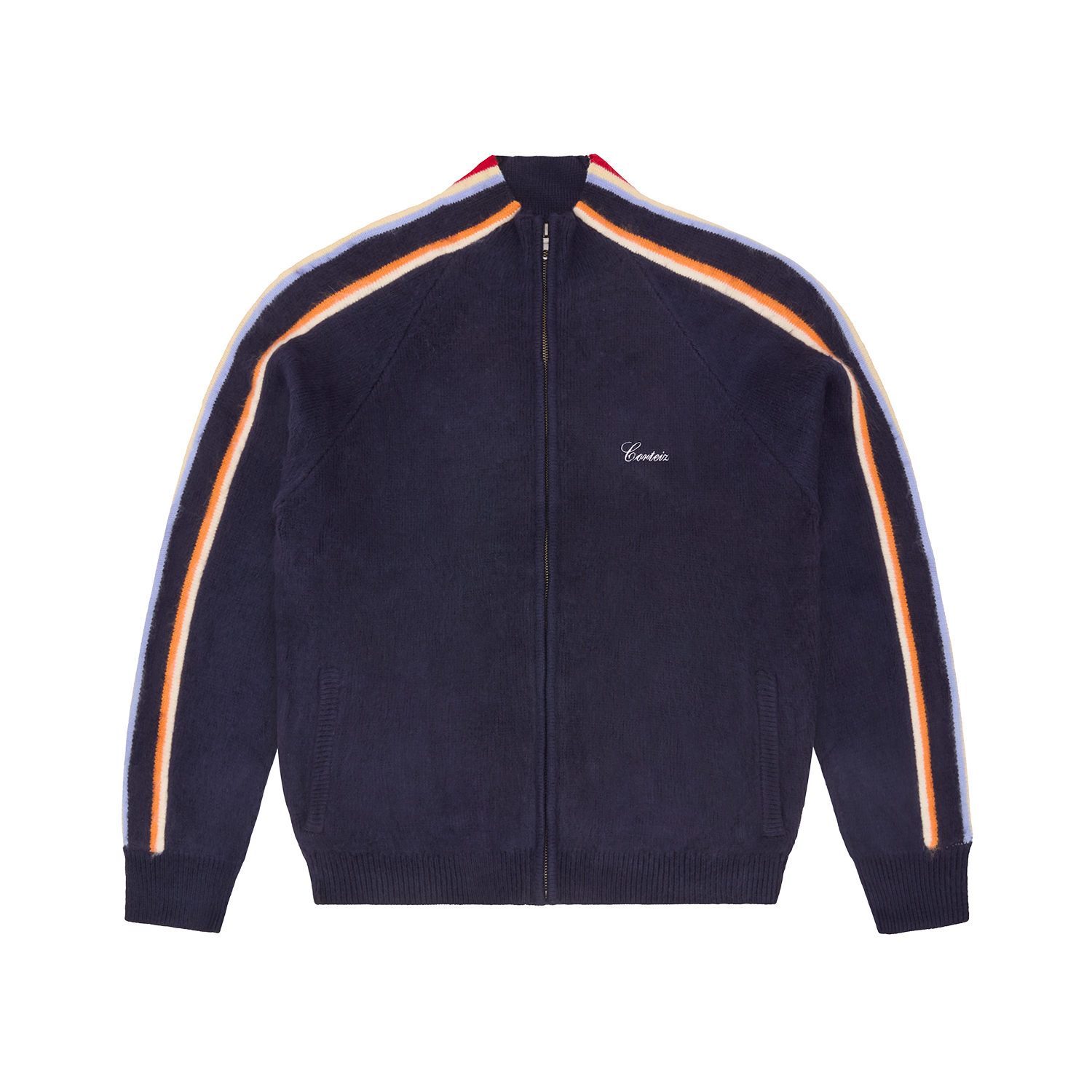 MULTI STRIPE KNIT ZIP UP [NAVY] CRTZRTW