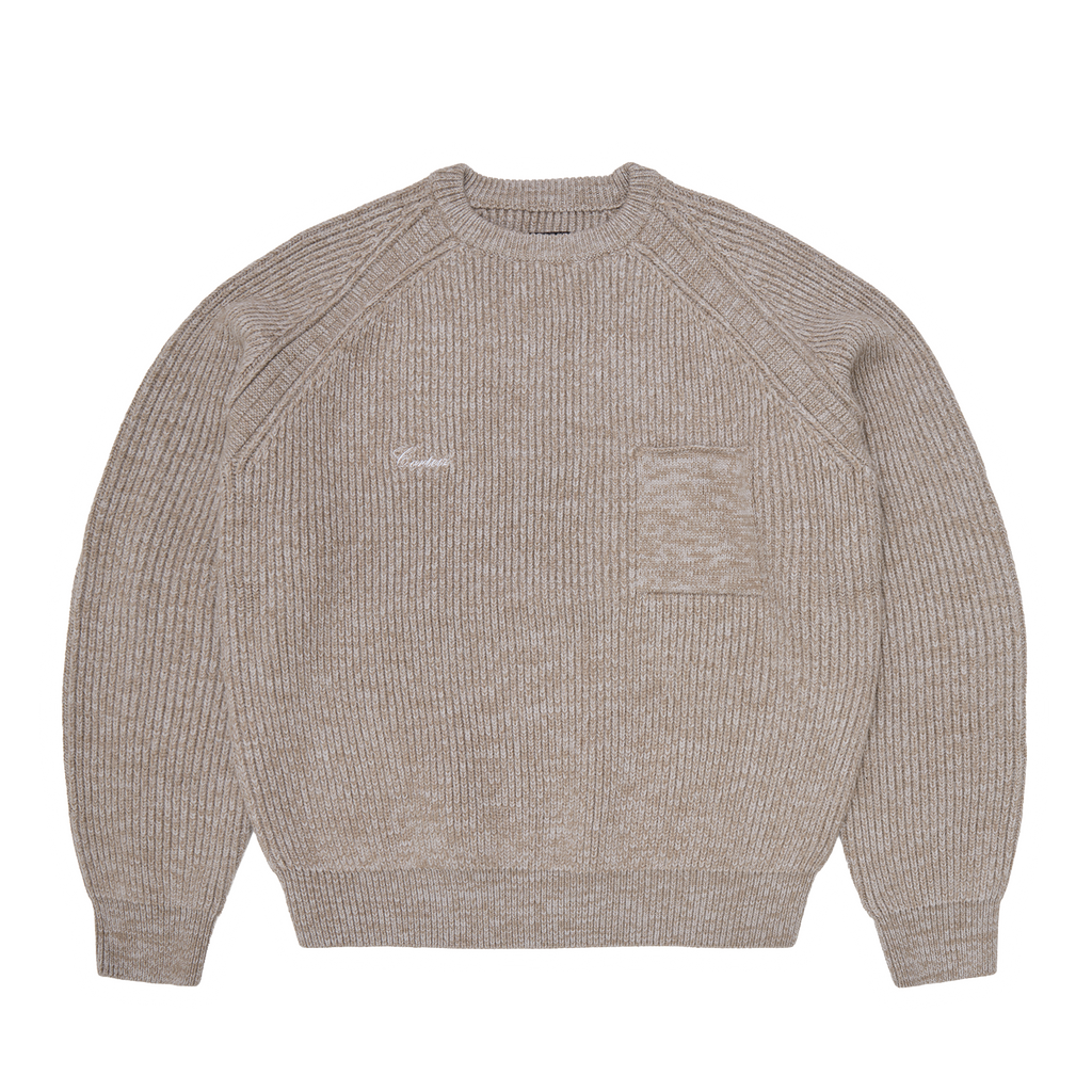 SCRIPT POCKET KNIT SWEATER [OATMEAL] CRTZRTW