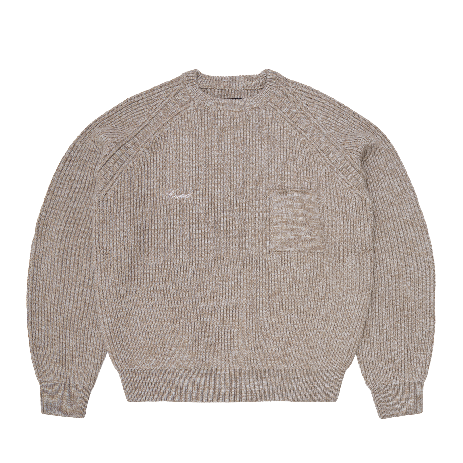 SCRIPT POCKET KNIT SWEATER [OATMEAL] CRTZRTW
