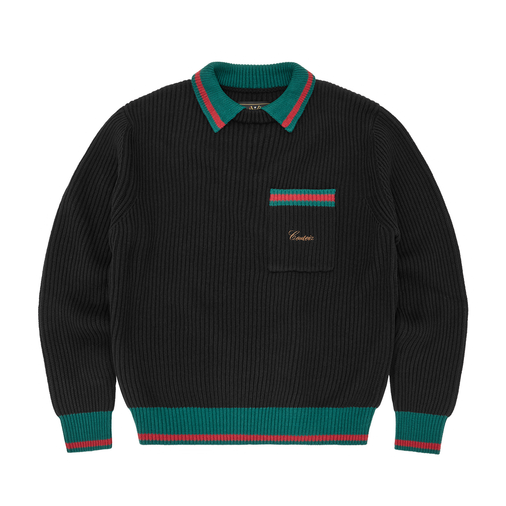 GIANNI KNIT POLO SWEATER [BLACK] CRTZRTW