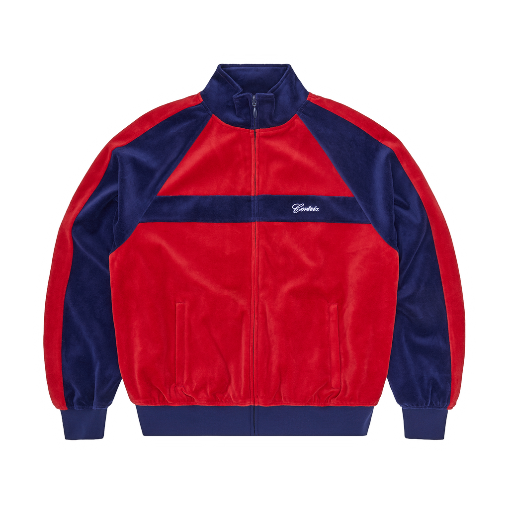 PISTA VELOUR TRACK JACKET [NAVY/RED] CRTZRTW