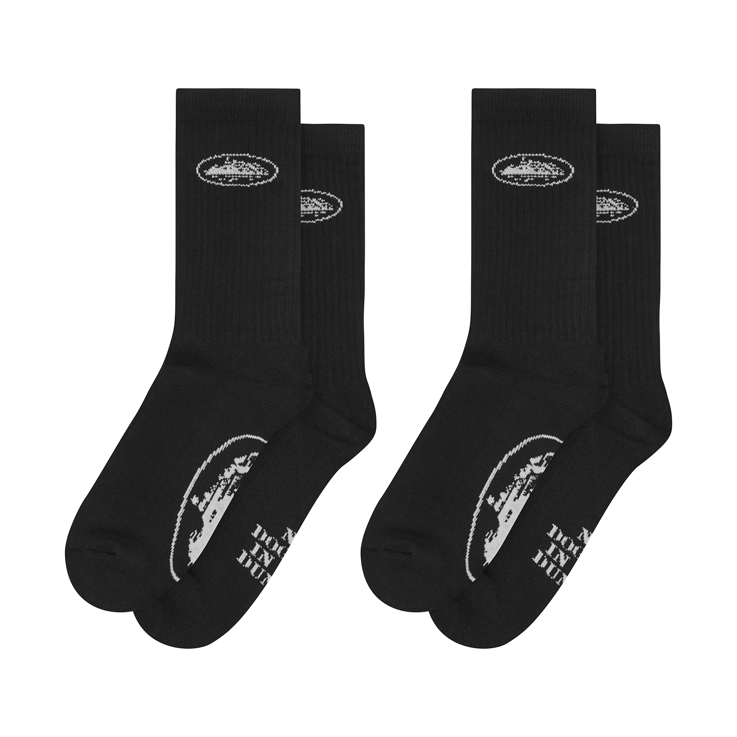 Corteiz BLACK ALCATRAZ SOCKS [2 PACK] CRTZRTW