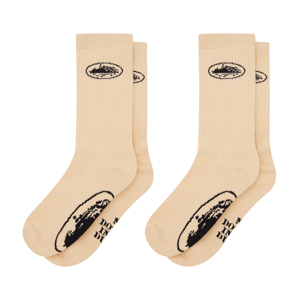 Corteiz CREME ALCATRAZ SOCKS [2 PACK] CRTZRTW