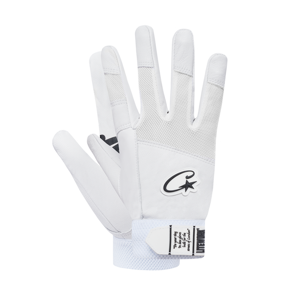 Corteiz LEATHER GLOVES [WHITE] CRTZRTW