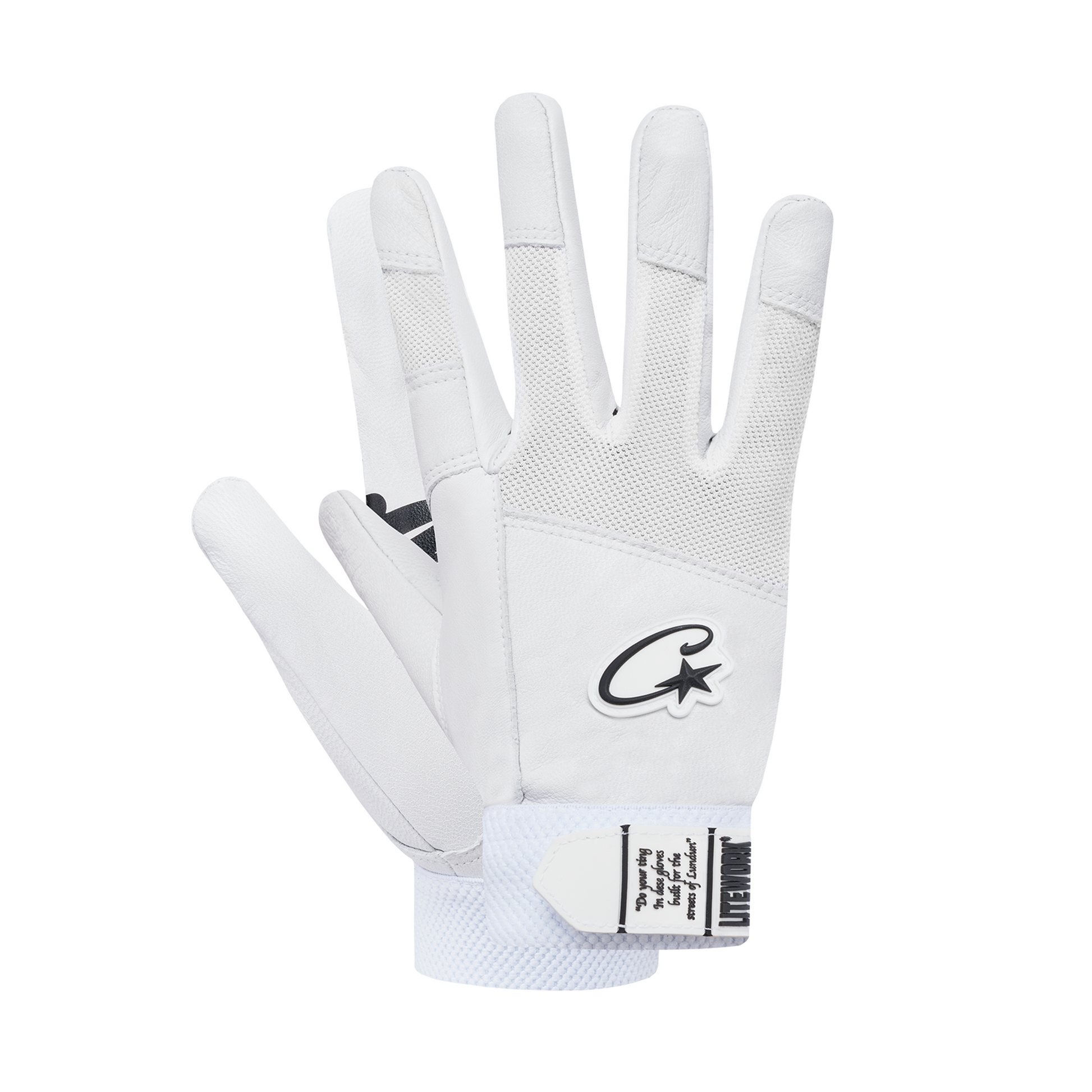 Corteiz LEATHER GLOVES [WHITE] CRTZRTW