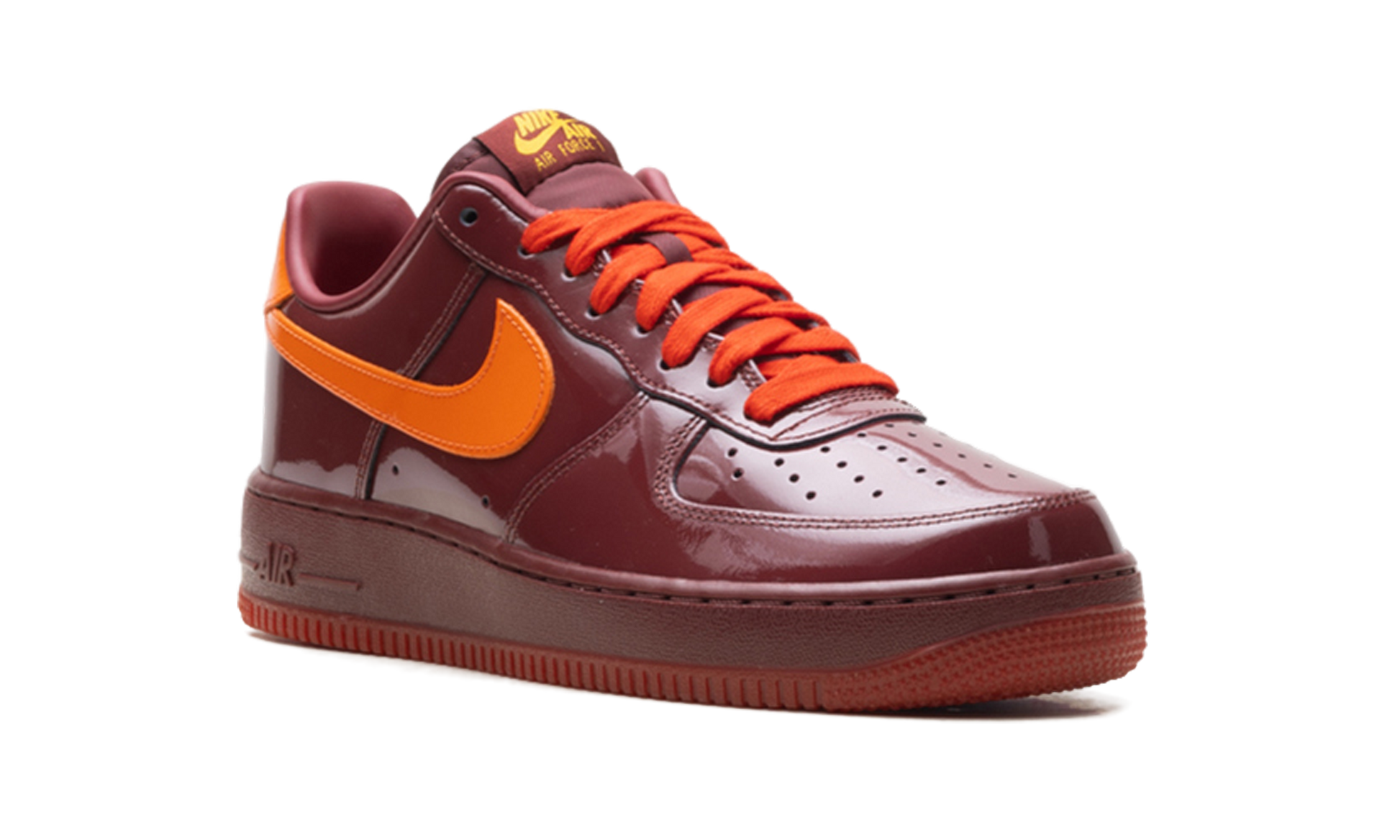 Nike Air Force 1 Low "Patent Leather Dark Team Red Safety Orange" IO4489 601