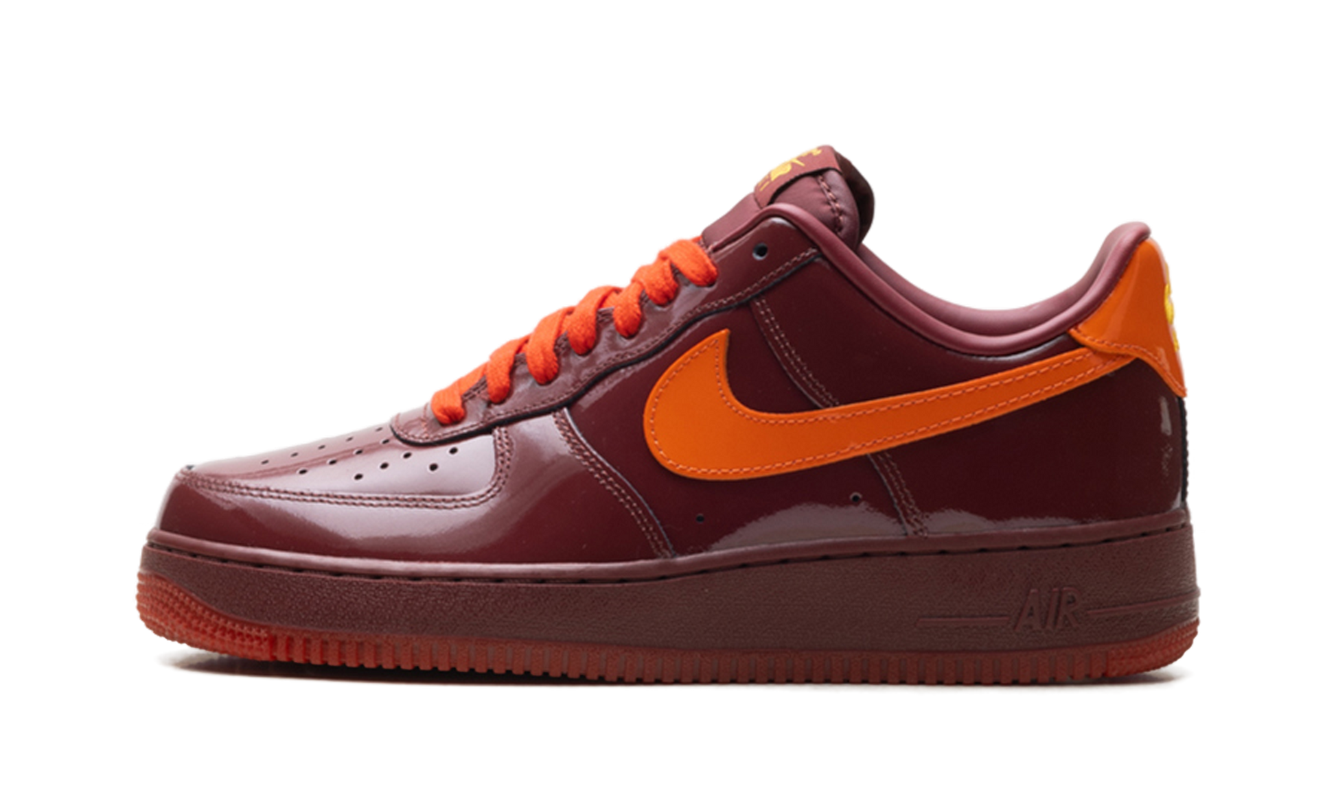 Nike Air Force 1 Low "Patent Leather Dark Team Red Safety Orange" IO4489 601