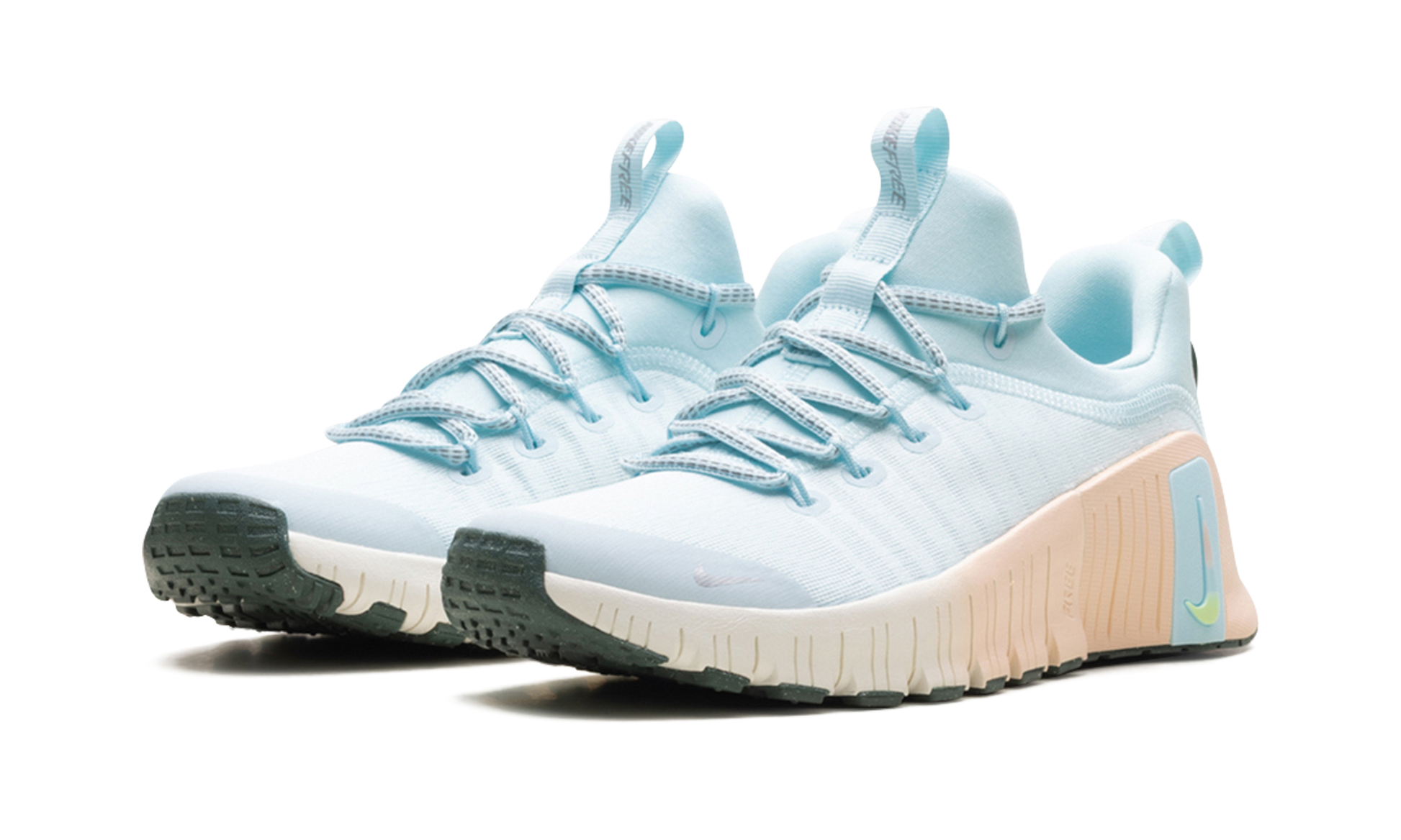 Nike Free Metcon 6 Premium WMNS "Glacier Blue Washed Coral Vintage Green Metallic Silver" HV5228 474